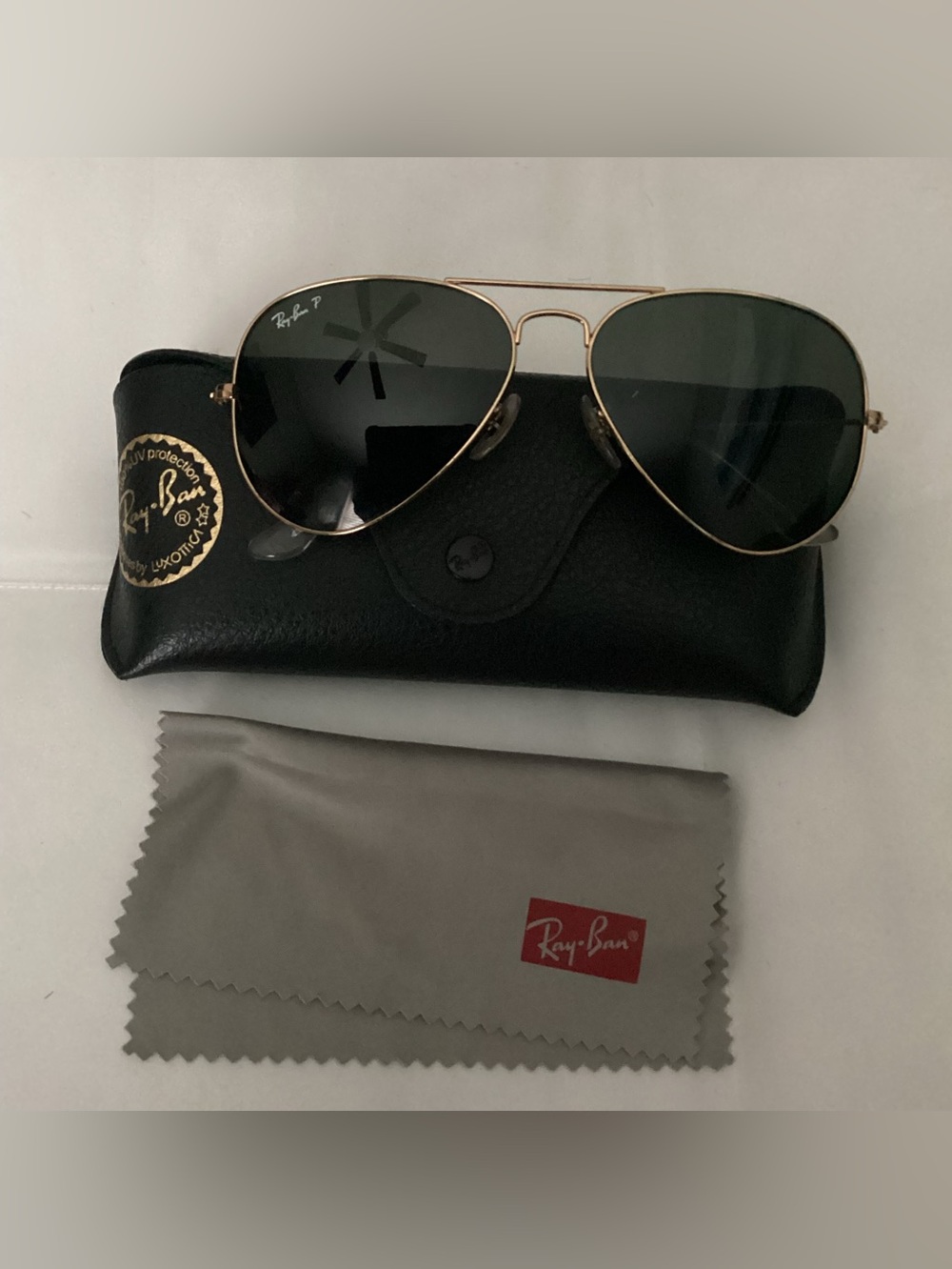 Ray-Ban P Men’s Aviator Sunglasses Gold Frame